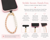 AKA Pink interweave & Pearl Phone Wrist Strap