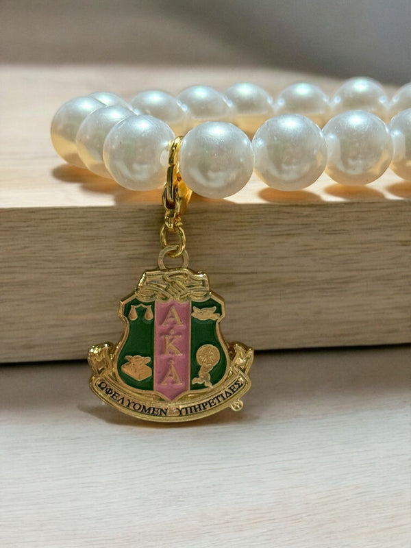 AKA Gold Shield Pearl Bracelet