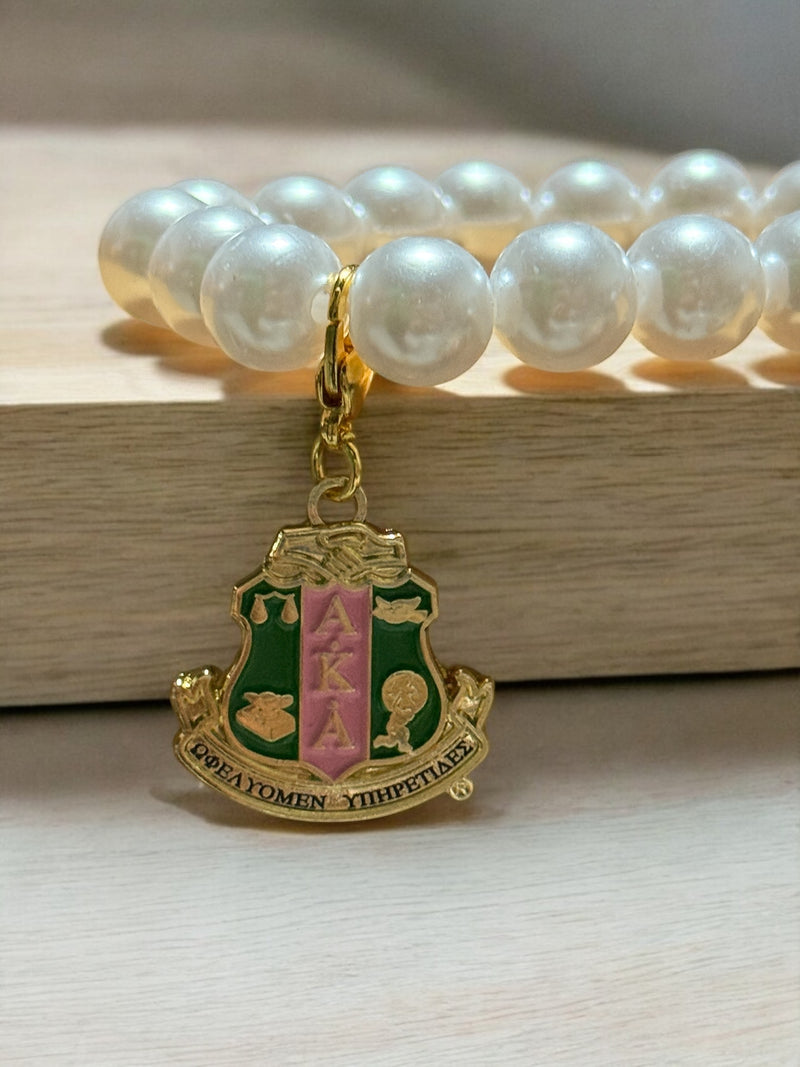 AKA Gold Shield Pearl Bracelet