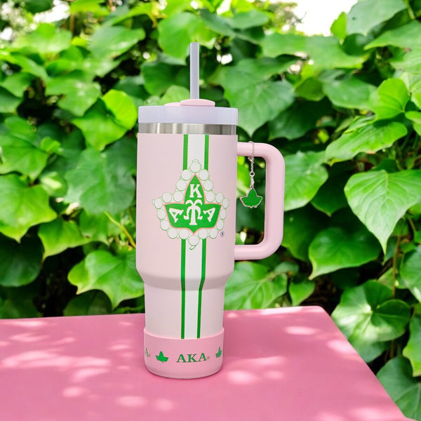 40 oz. AKA Pink Tumbler – LoveMeGreek