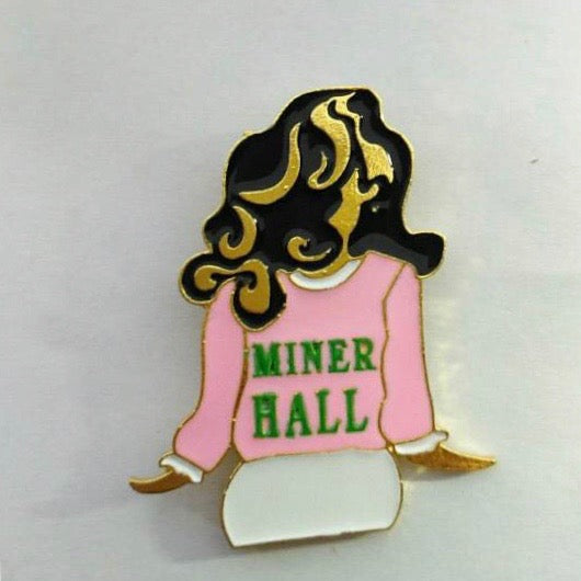 Miner Hall Lady Lapel Pin