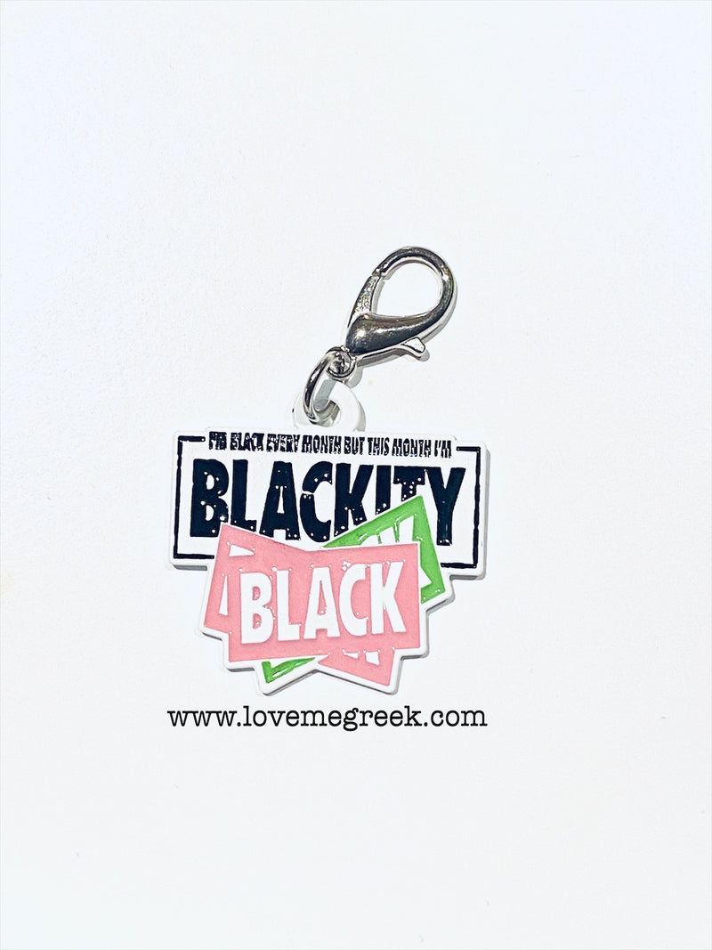 Blackity Black Key Ring Charm