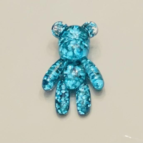 Blue Glitter Bear Bitz Shoe Charm