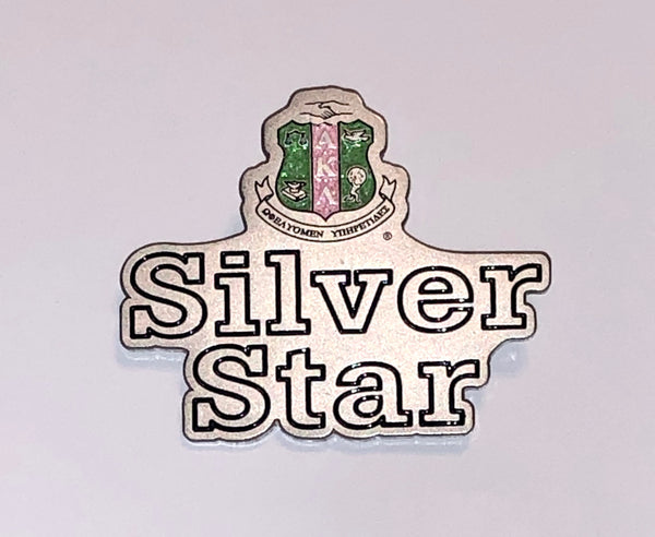 Silver Star Shield Lapel Pin