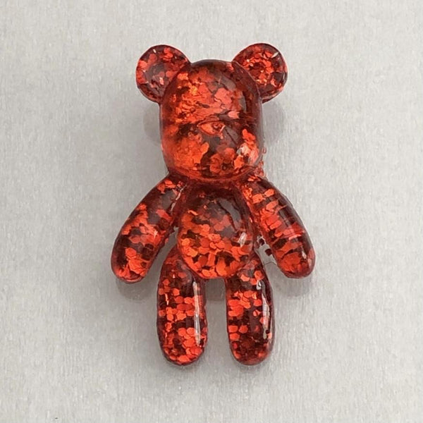 Red Glitter Bear Bitz Shoe Charm