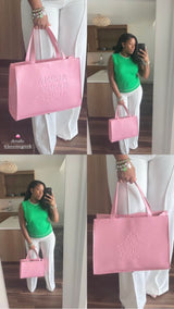 Pre-Order AKA Pink Embossed Handbag