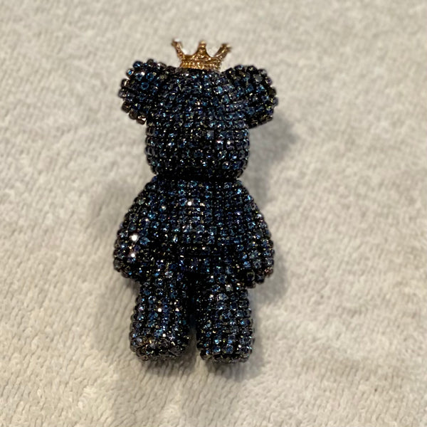 Blue Rhinestone Bear Shoe Charm